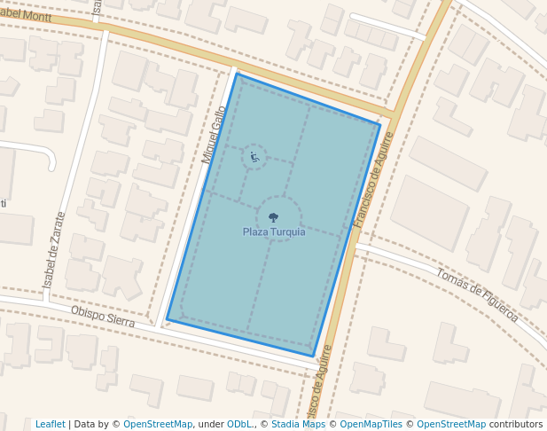 walking in Plaza Turquia map in Santiago