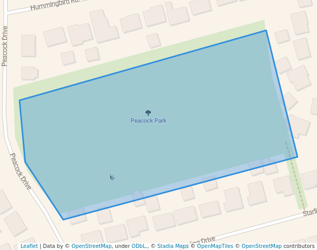 walking in Peacock Park map in Sherwood Park