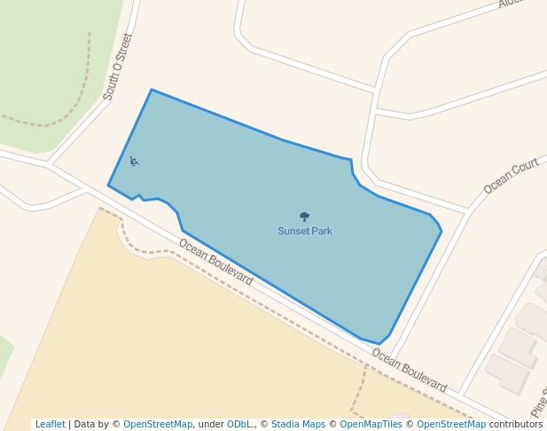 walking in Sunset Park map in Coronado