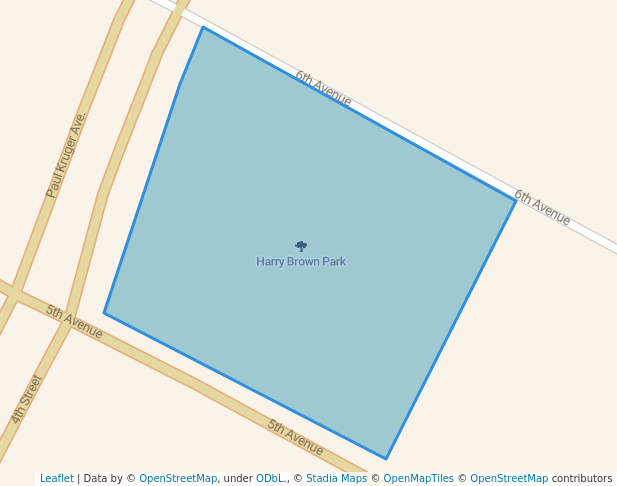 walking in Harry Brown Park map in Roodepoort
