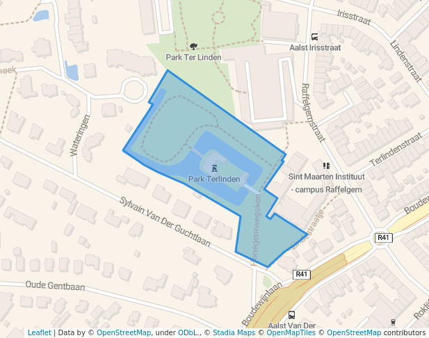 walking in Park Terlinden map in Aalst