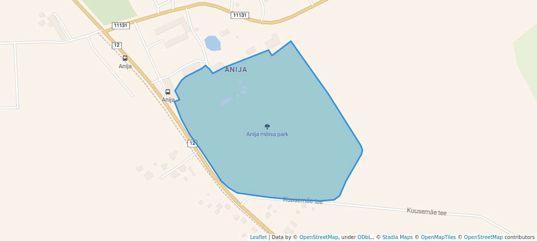 walking in Anija mõisa park map in Anija