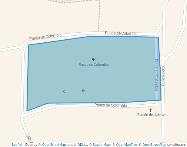 Paseo de Colombia in Priego de Córdoba | Map and Routes