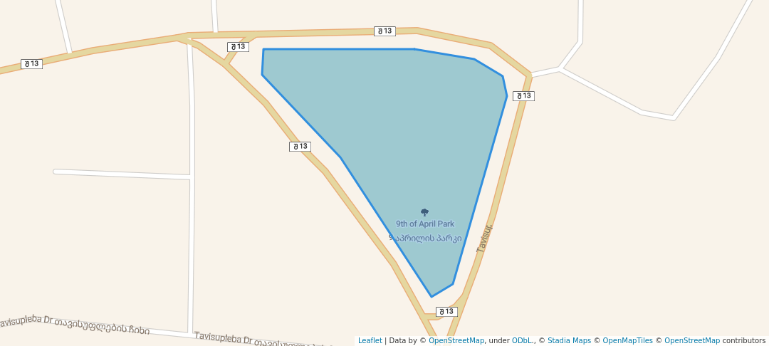 walking in 9th of April Park map in Vani