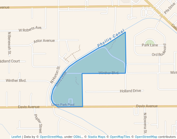 walking in Lions Park map in Nampa