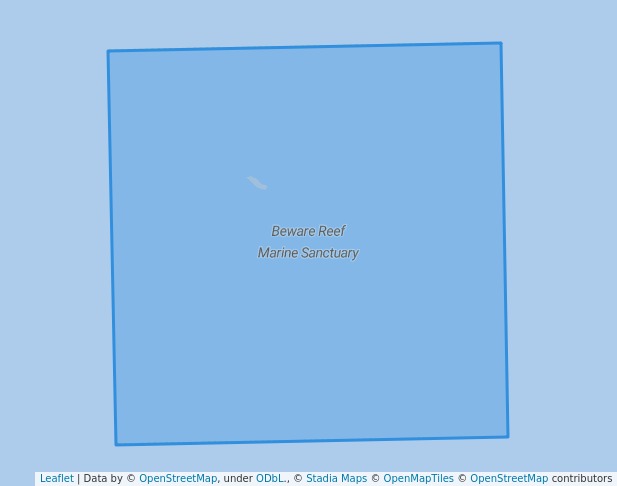 walking in Beware Reef Marine Sanctuary map in Marlo