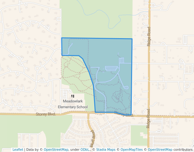 walking in North Cheyenne Community Park map in Cheyenne