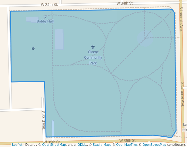 walking in Cicero Community Park map in Cicero