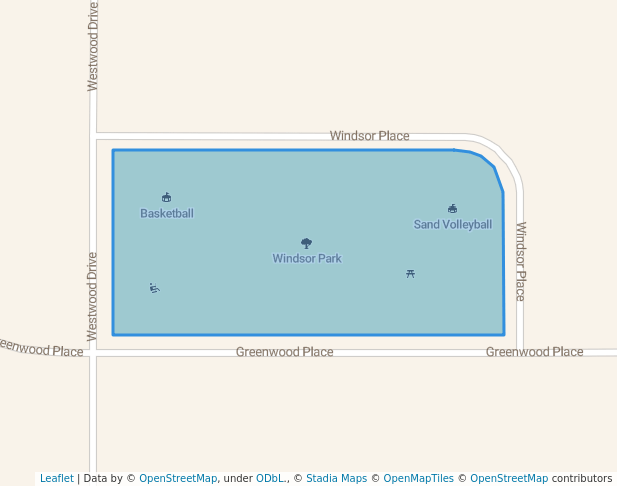 walking in Windsor Park map in Faribault