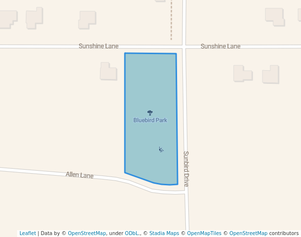 walking in Bluebird Park map in Faribault