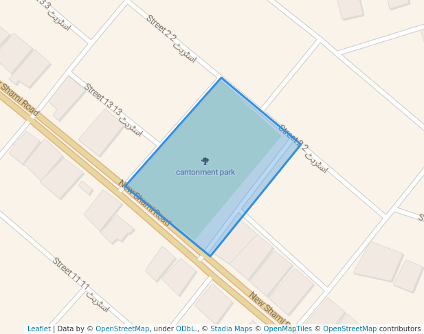 walking in Cantonment Park map in Peshawar