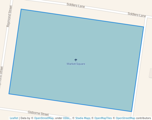 walking in Market Square map in Wellington