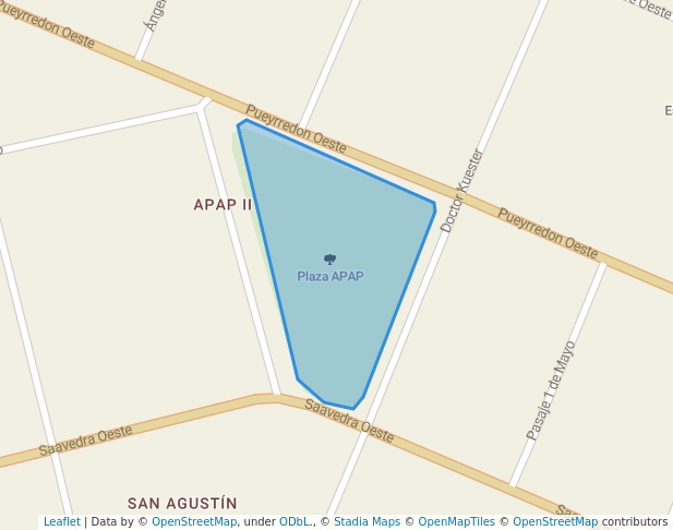 walking in Plaza APAP map in Pico Truncado