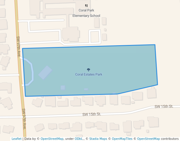 Coral Estates Park in Miami | Map and Routes