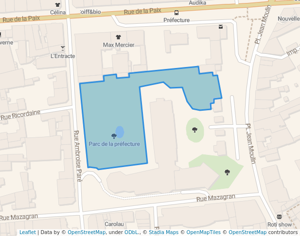 walking in Parc de la préfecture map in Laval