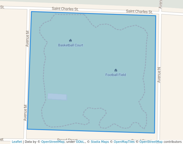 walking in Broad Street Park map in Greenwood