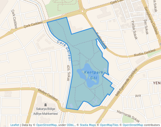walking in Kentpark map in Sakarya