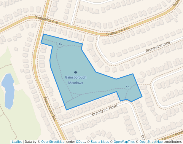 walking in Gainsborough Meadows map in London