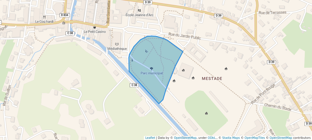 walking in Parc municipal map in Aire-sur-l'Adour