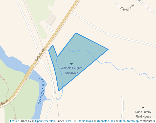 walking in Whipple Heights Greenway map in Faribault