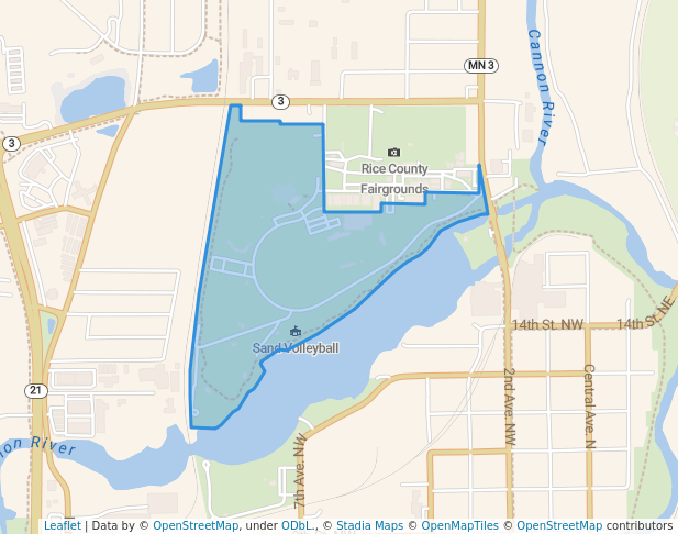 walking in North Alexander Park map in Faribault