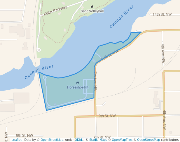 walking in South Alexander Park map in Faribault