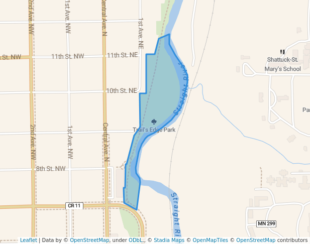 walking in Trail's Edge Park map in Faribault