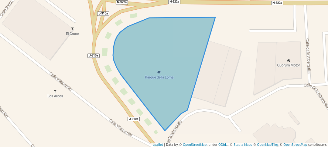 walking in Parque de la Loma map in Úbeda