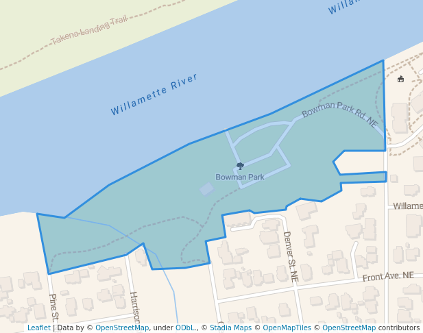 walking in Bowman Park map in Albany