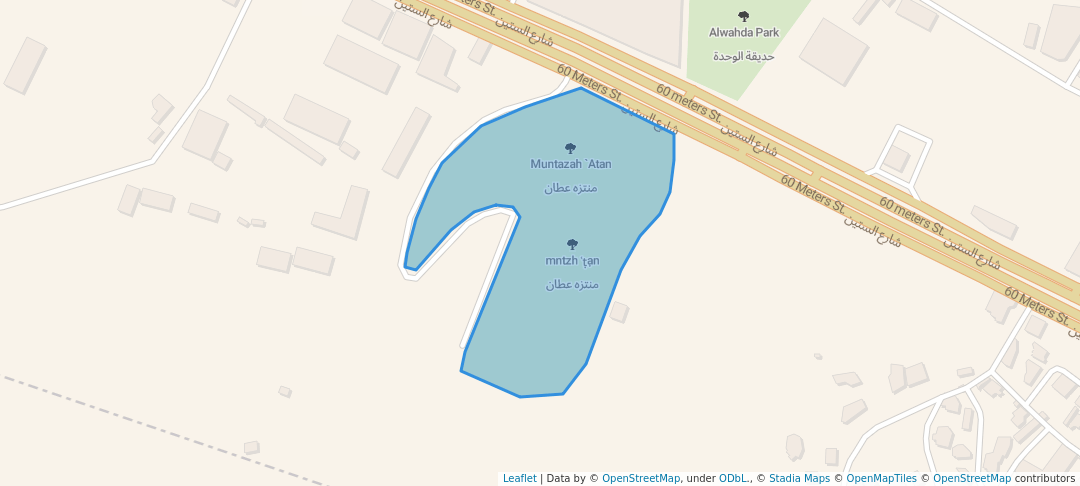 walking in منتزه عطان map in Sana'a