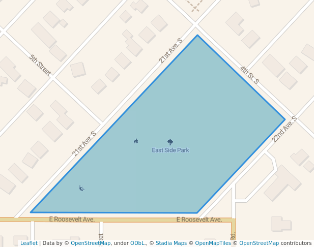 walking in East Side Park map in Nampa