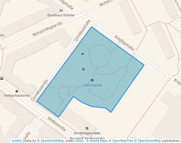 walking in Valenciaplatz map in Mainz