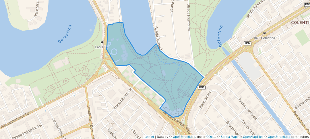 walking in Parcul Plumbuita map in București