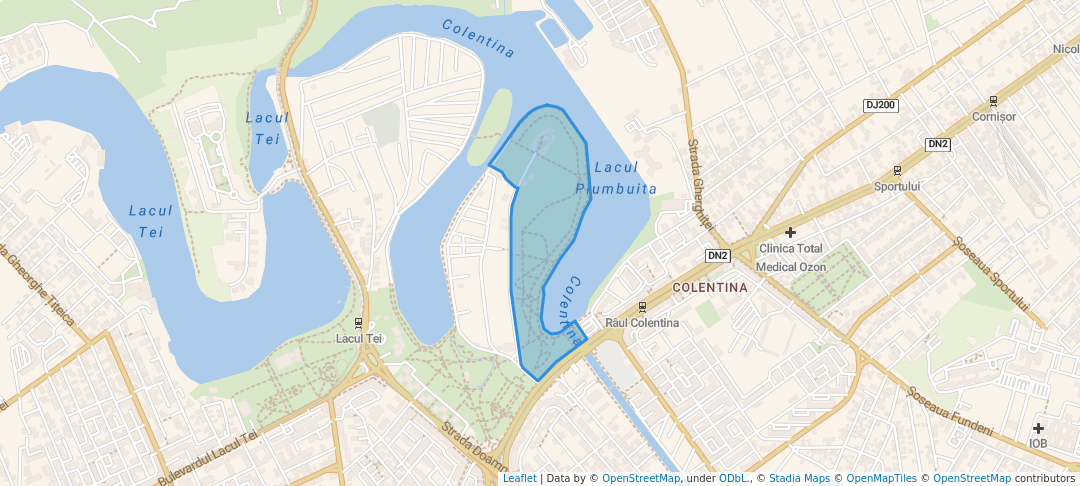 walking in Parcul Plumbuita map in București