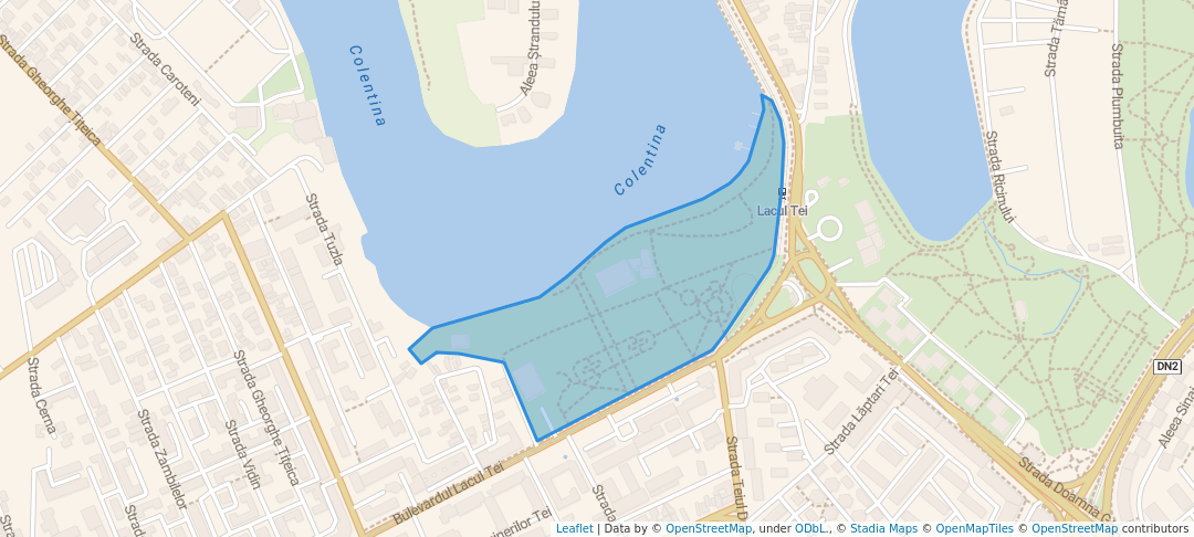 walking in Parcul Tei map in București