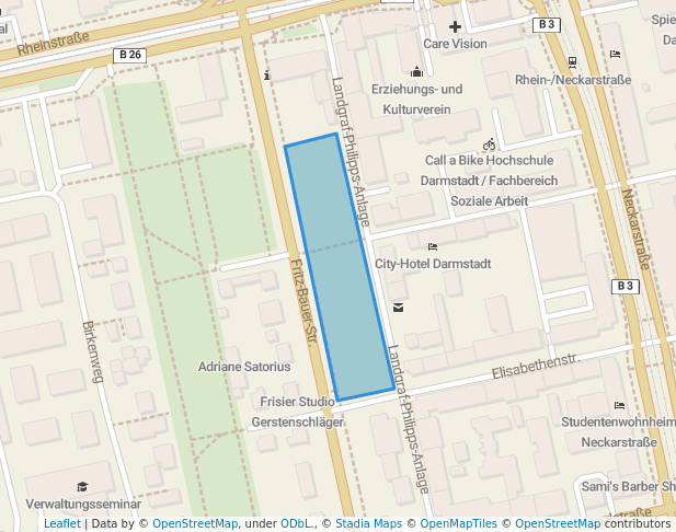 walking in Landgraf-Philipps-Anlage map in Darmstadt
