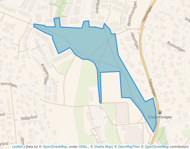 walking in Skarpängsparken map in Täby