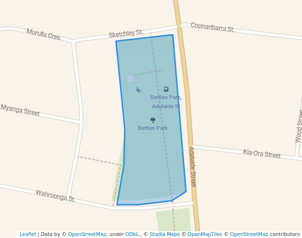 walking in Bettles Park map in Raymond Terrace