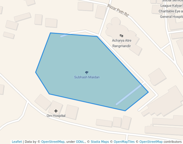 walking in Subhash Maidan map in Kalyan