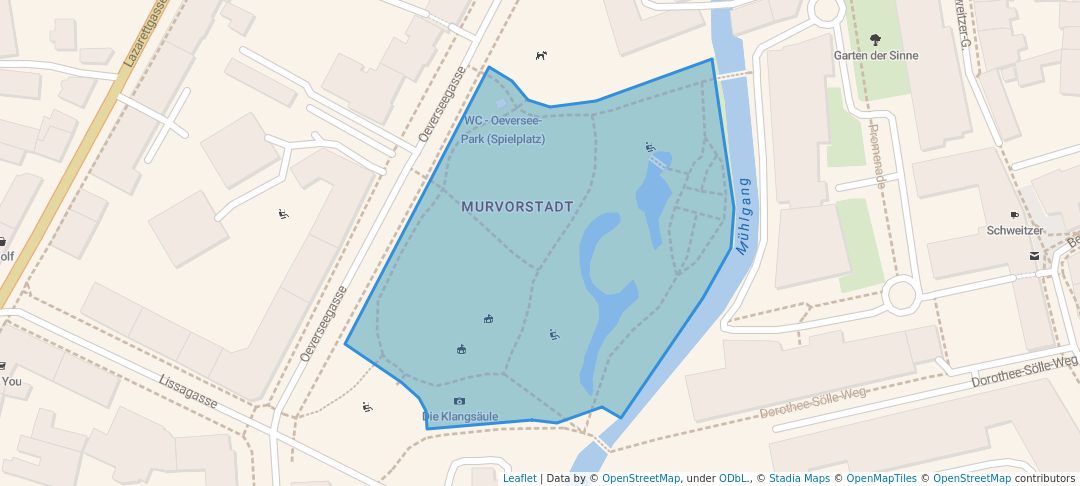 walking in Oeverseepark map in Graz