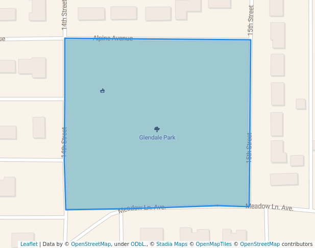 walking in Glendale Park map in Cody