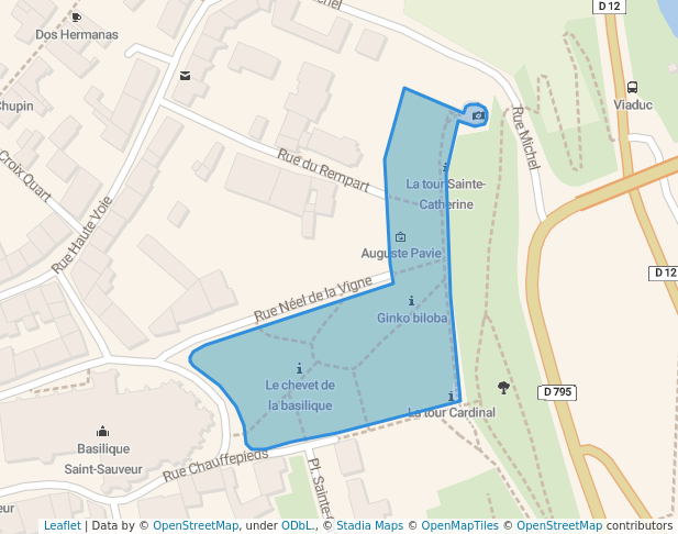 walking in Jardin Anglais map in Dinan