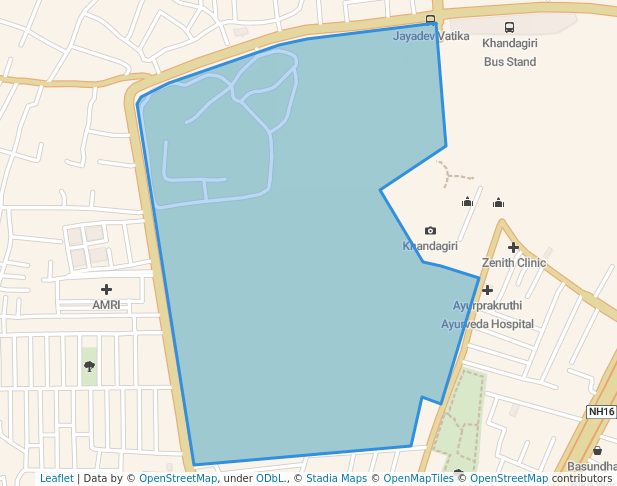 walking in Jayadev Vatika map in Bhubaneswar