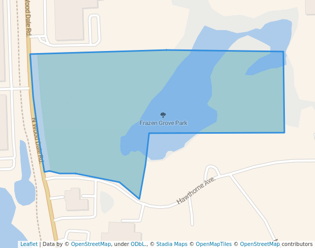 walking in Frazen Grove Park map in Wood Dale