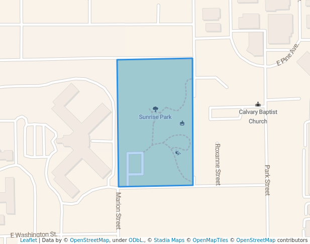 walking in Sunrise Park map in Bensenville