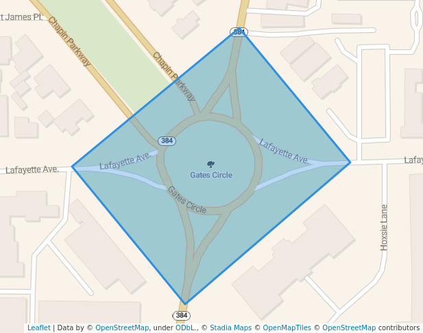 walking in Gates Circle map in Buffalo