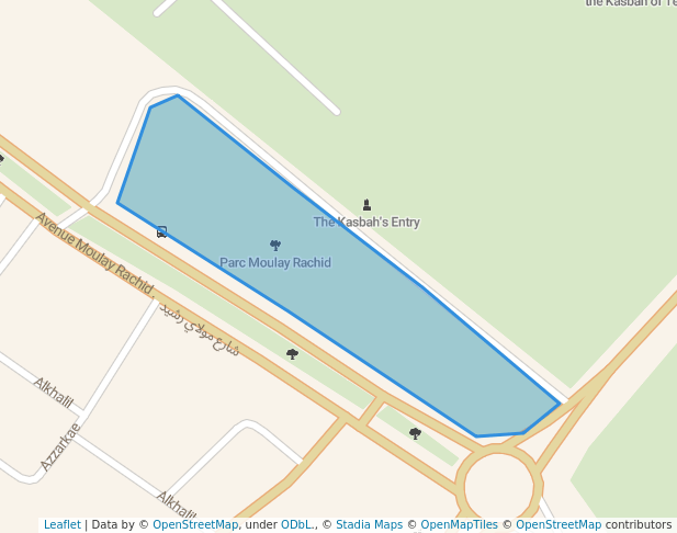 walking in Parc Moulay Rachid map in Témara