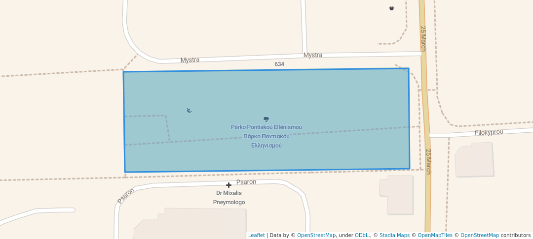 walking in Πάρκο Ποντιακού Ελληνισμού map in İncirli