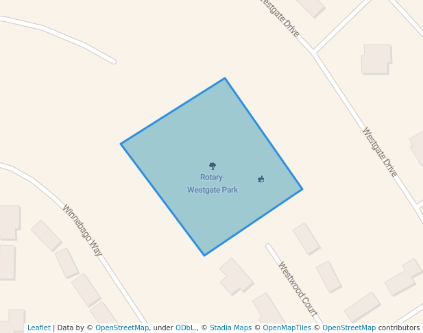 walking in Rotary-Westgate Park map in Forest City
