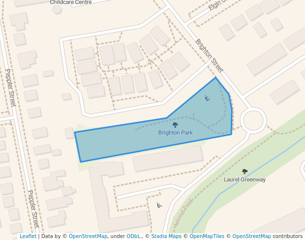 walking in Brighton Park map in Waterloo